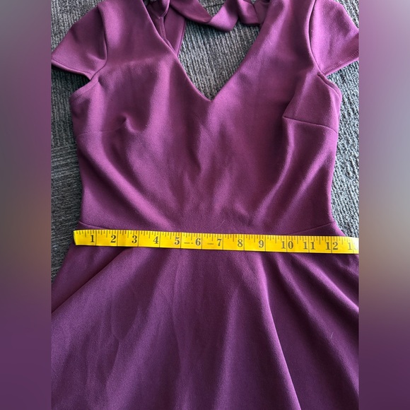 B.DARLIN Mini Dress Skater V-Neck Purple Size 5/6 - Picture 8 of 10